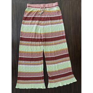 Knitss Cora Resort Pants Womens Small Wide Leg Boho Sheer Crochet Knit Beach